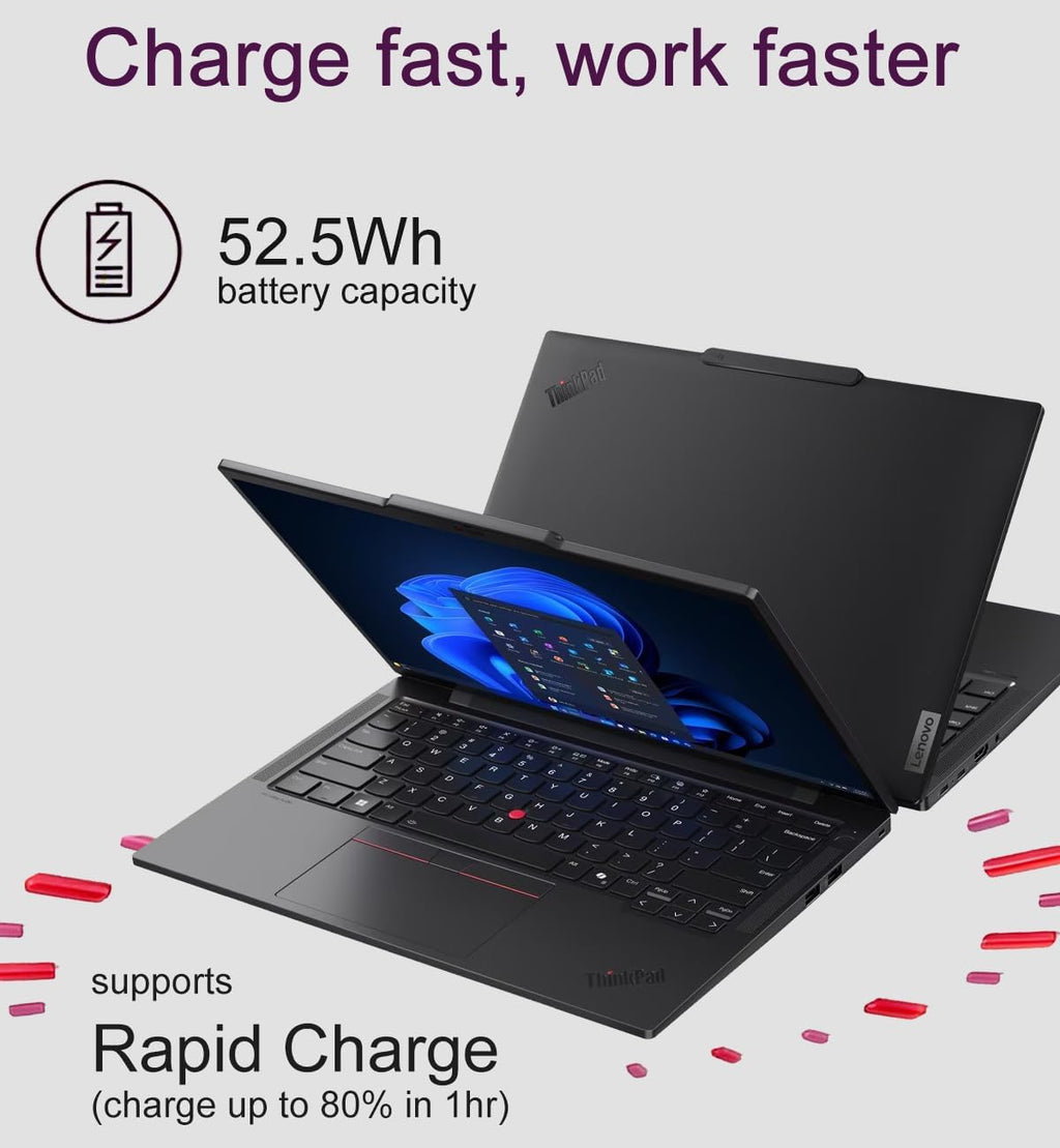 Lenovo ThinkPad T14 Gen 5 Business Laptop (14' FHD+, Intel Ultra 7 155U (>i7-13700H), 32GB DDR5 RAM, 1TB SSD), Fingerprint Reader, Backlit, 5MP Webcam, Ethernet, Wi-Fi 6E, Win 11 Pro, AI PC, Black