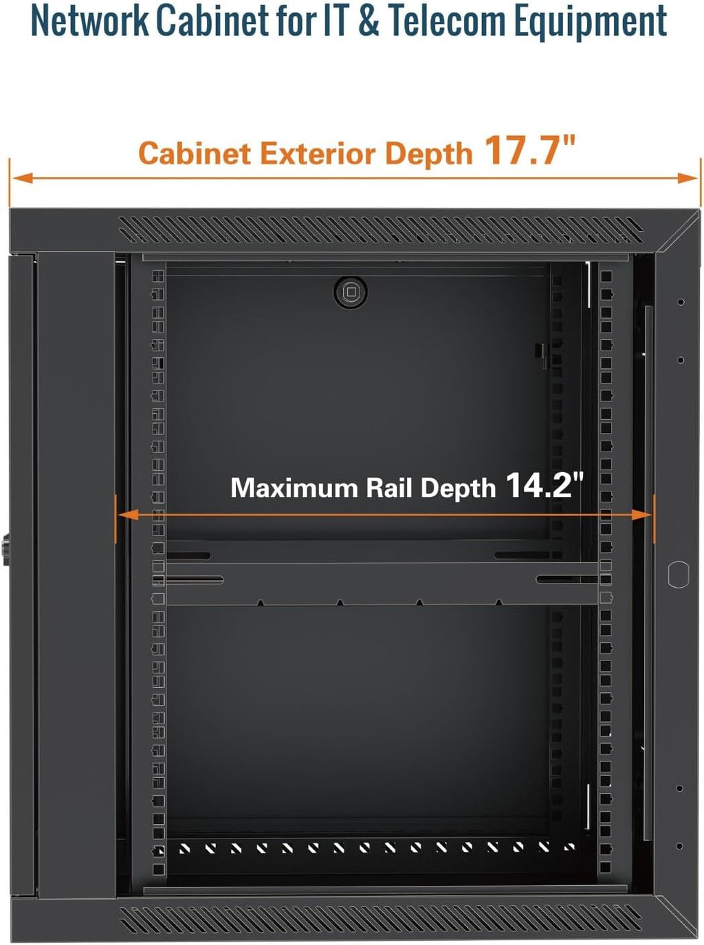 Tecmojo 18U Wall Mount Rack,18U Rack 17.7 Inch Depth,Hold Up to 176 Lbs,Enclosed Wall Mount Rack Kit for 19 Inch Network,Server and AV Gear,Mesh Door(Elite Collection)