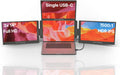 Triple Boost Pro 14' | Premium Triple Portable Monitor Extender | Full Aluminum | Quad Screens | 3×14' FHD 1080P HDR IPS | USB-C & HDMI | Compatible with 11'-18' Laptops