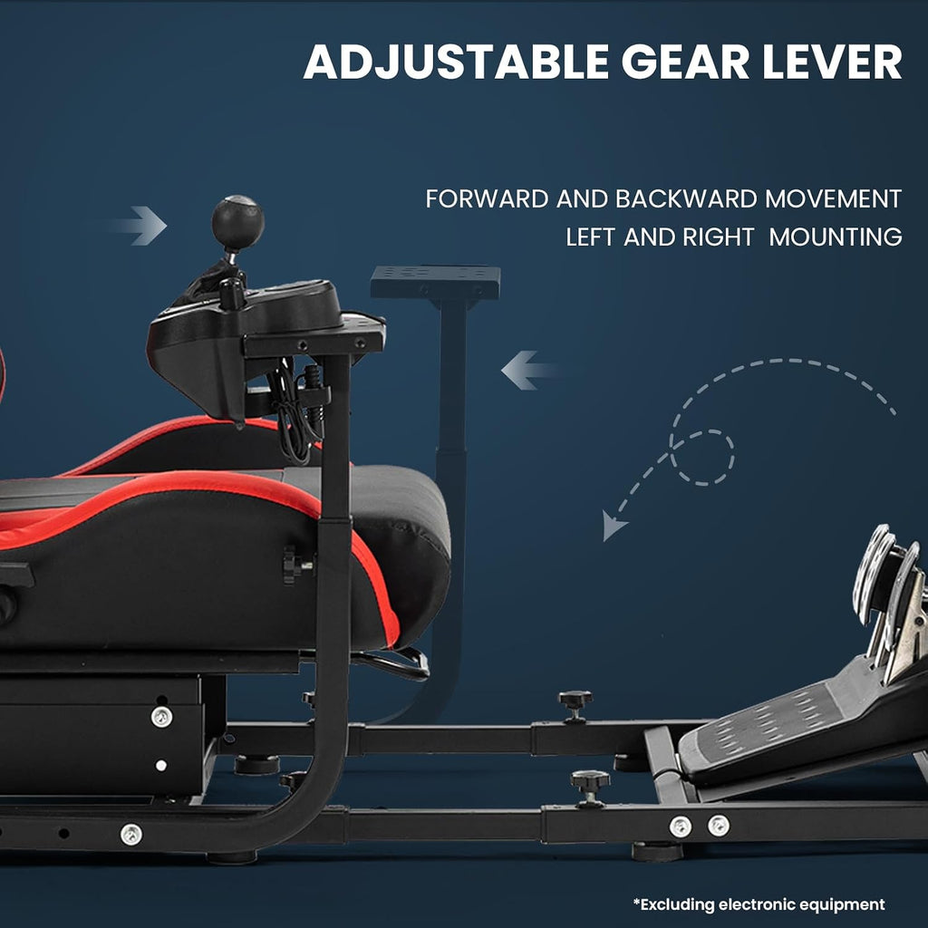 Supllueer Racing Simulator Cockpit with Comfort Gaming Seat&Monitor Stand Fit for Logitech GPRO G920,for Thrustmaster T300,for Fanatec,Adjustable Sim Race Mount No Steering Wheel Shifter Pedal Display