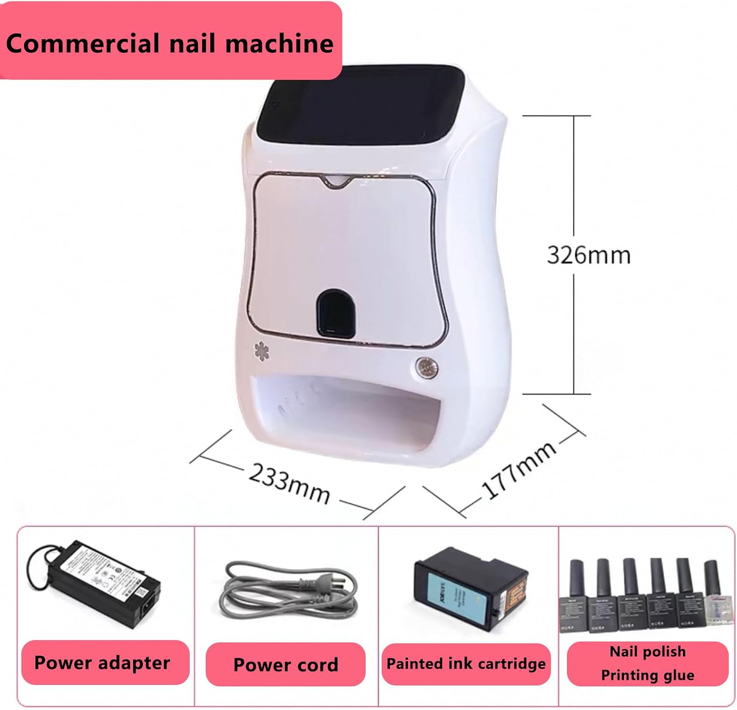 3D Smart Automatic Nail Printer Machine, Commercial Nail printerSupport WiFi/DIY, 10 Seconds Painting, for Kid/Nail Studio/Manicurist/Nail Lovers