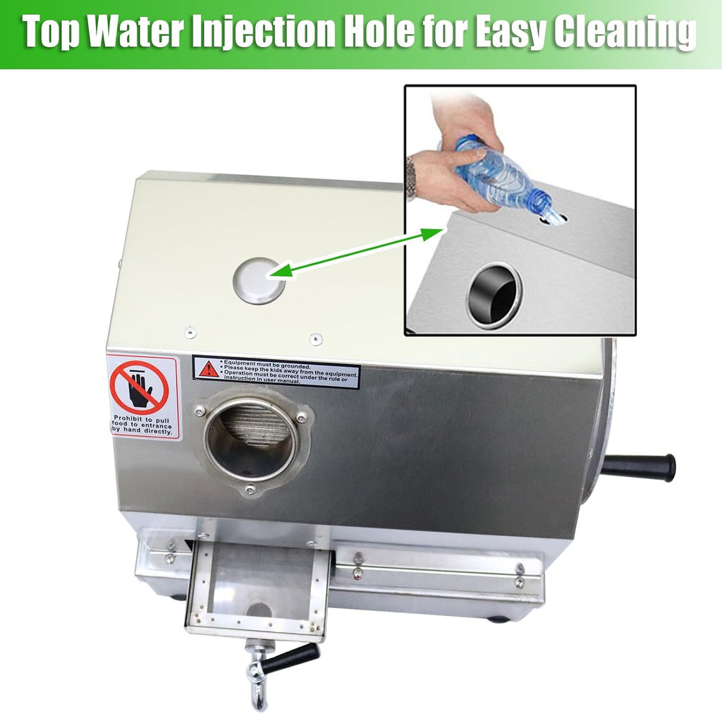 Manual Sugarcane Juicer - Stainless Steel 3-Roller Commercial Juice Extractor, 2.4in Inlet, 330lbs/h Output, Sugar Cane Press Machine, Sugarcane Juice Squeezer for Home and Business