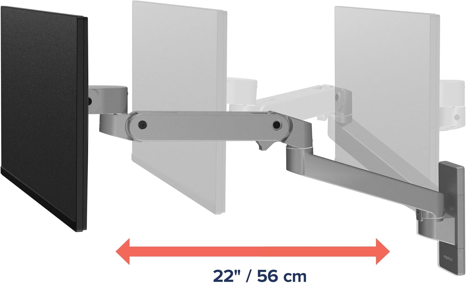 Ergotron – Upgraded LX Pro Premium Single Monitor Arm, VESA Wall Mount – for Monitors Up to 34 Inches, 4 to 22 lbs – Dark Grey