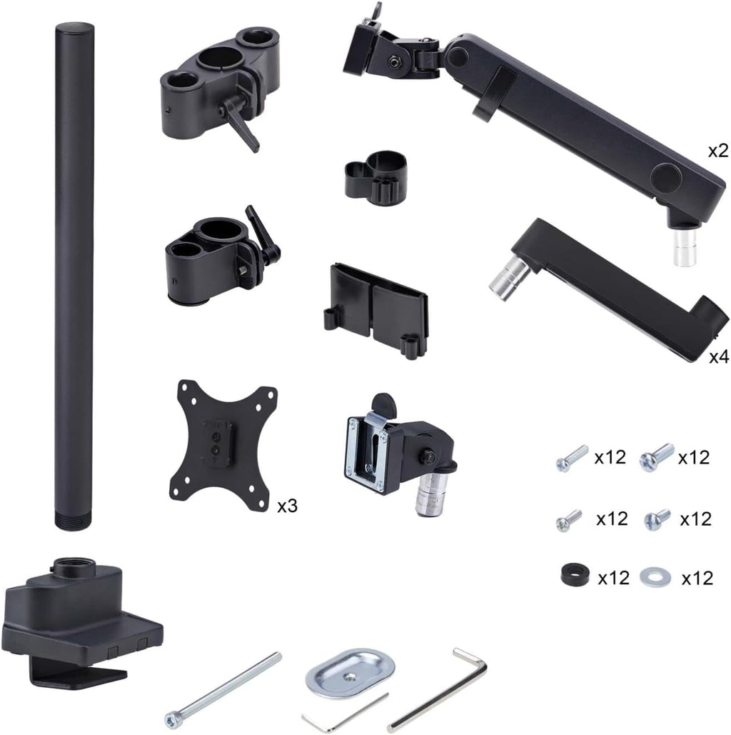 StarTech.com Desk Mount Triple Monitor Arm for Up to Three 27in Screens, VESA 75x75/100x100, Mechanical Spring Arm
