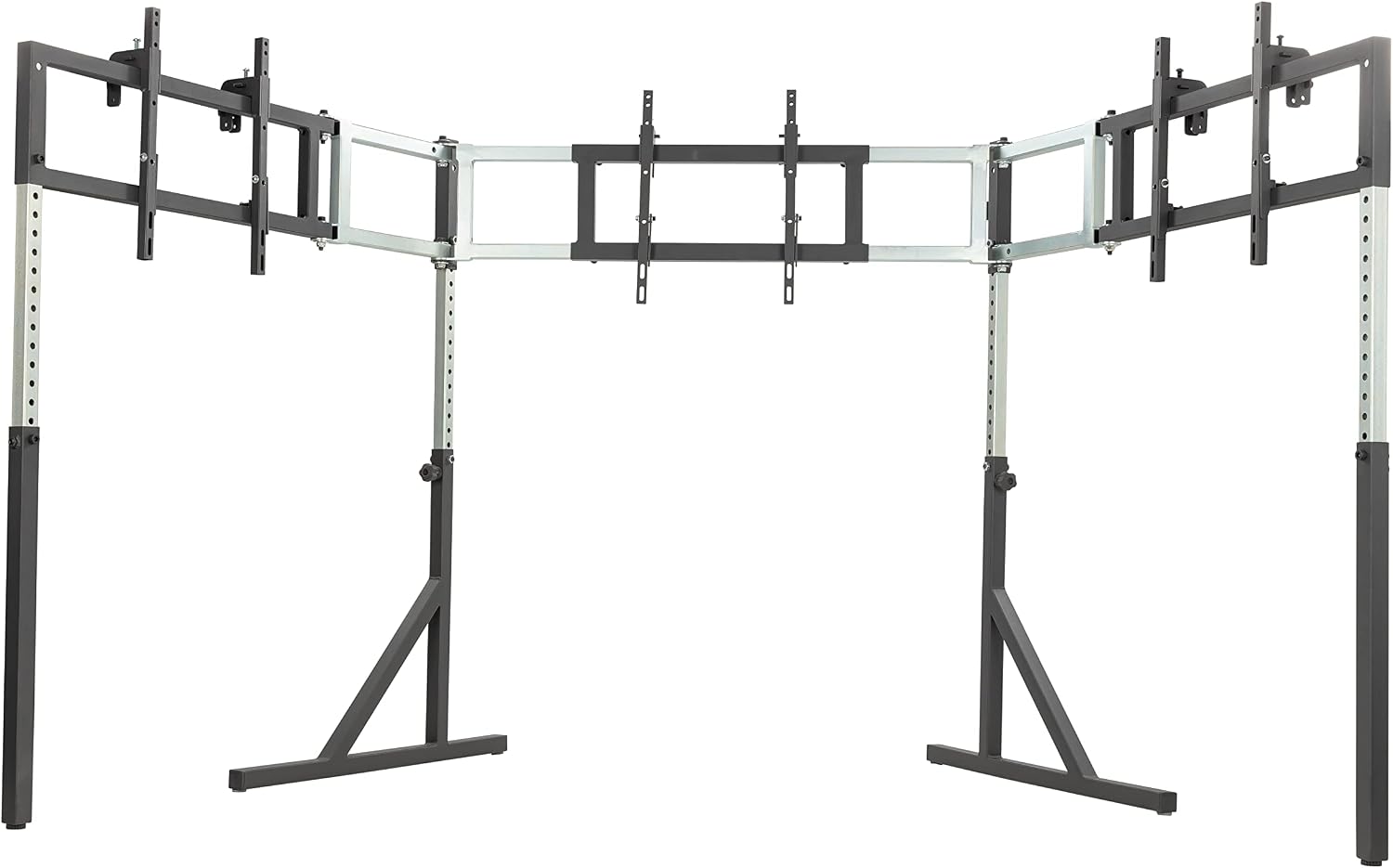 SimFab Triple Monitor and TV Floor Stand for Racing and Flight Simulators Model HD | Over 100x100mm VESA Mount, 40-55 inch Monitors or TVs (Triple Monitor or TV Stand, HD Mount Brackets)