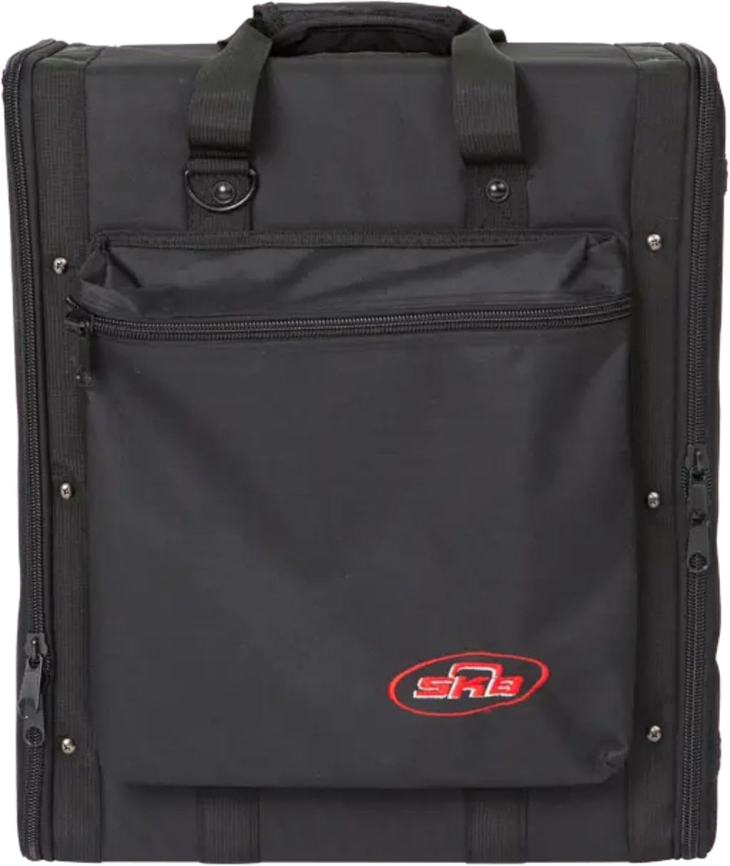 SKB Cases 4U Soft Rack Case for Wireless Microphone Systems with Steel Rails, Heavy Duty Zippers, Outer Pocket and Shoulder Straps, Black