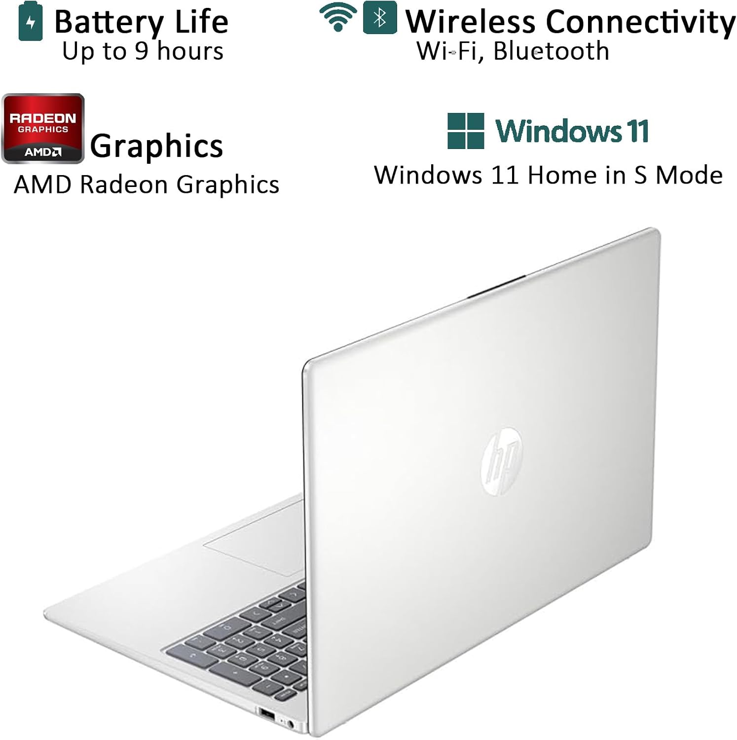 HP 17.3' Laptop, Full HD (1920 * 1080) Display, AMD Ryzen 5 Processor (Beats i7-11370H), 16GB RAM, 512GB SSD, Windows 11 Home, Webcam, Wi-Fi, Bluetooth, Natural Silver, Alpacatec Accessory