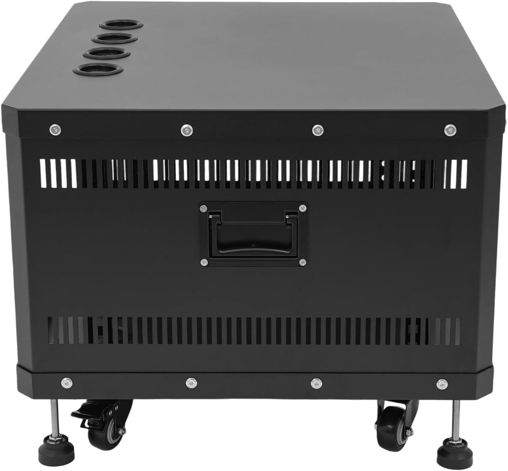 6U Server Rack with Wheels&Leveling Feet, Freestanding Rolling Open Frame IT Network Server Cabinet Rack Shelf for Audio Video Music Recording Computer AV Data & IT Equipment,Black