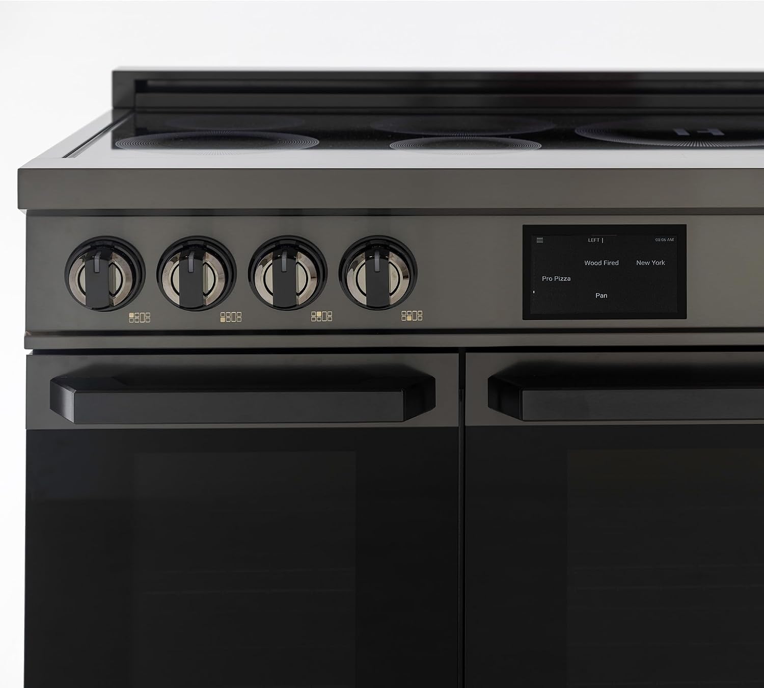 48 Inch Professional Induction Range with Double Convection Ovens, Air Fry, 7 Burner Electric Stove, Pizza Stone - Black Stainless Steel
