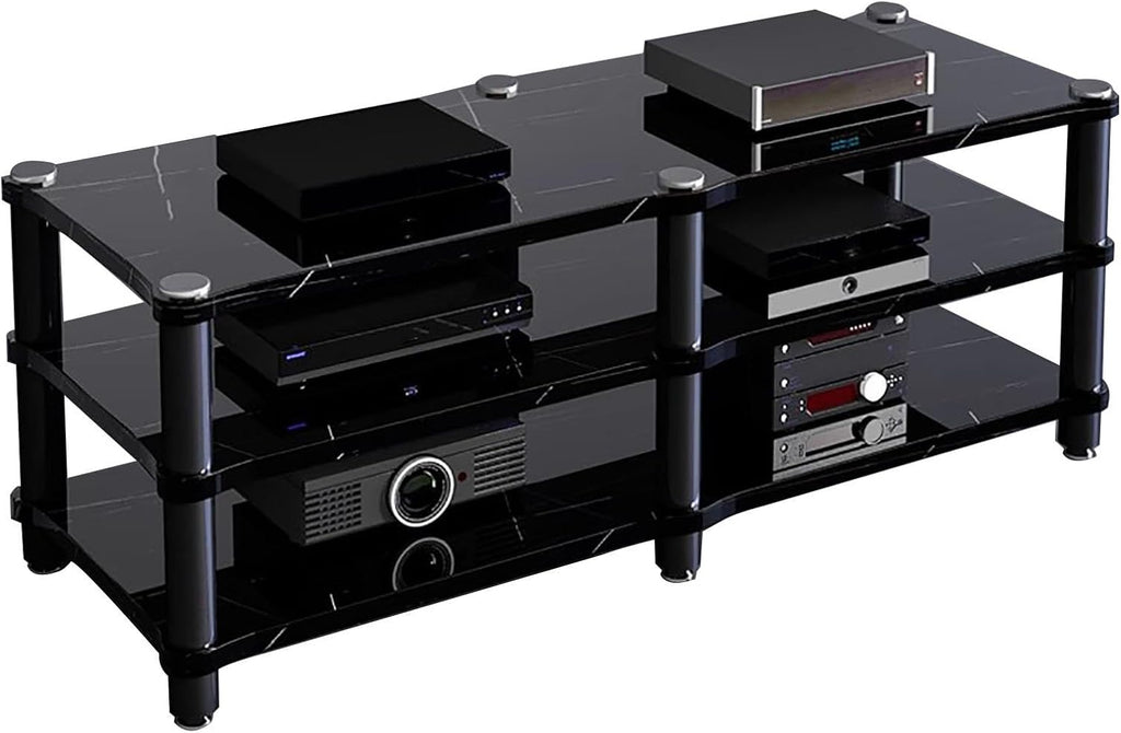 Storage Vintage Stereo Receiver Audio Cabinet, Home Theater Av Component Stand Floor Standing, Console Stereo Rack Stands, Stereo Unit Shelves(H 54cm (21 1/4'))