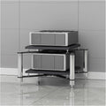 Audio Rack Stainless Steel Stereo Rack Audio Equipment Rack Audio Open Rack Cabinet Audio-Video Shelving with Shock-Absorbing Feet(Silver,2 Tier)