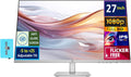 HP Series 5 527sh Monitor (Replaces M27h) 27' 100Hz IPS FHD (1920x1080) 99% sRGB Display, Adjustable Height & Tilt, Flicker Free, Anti-Glare, Black/Silver w/DKZ USB Port Expander