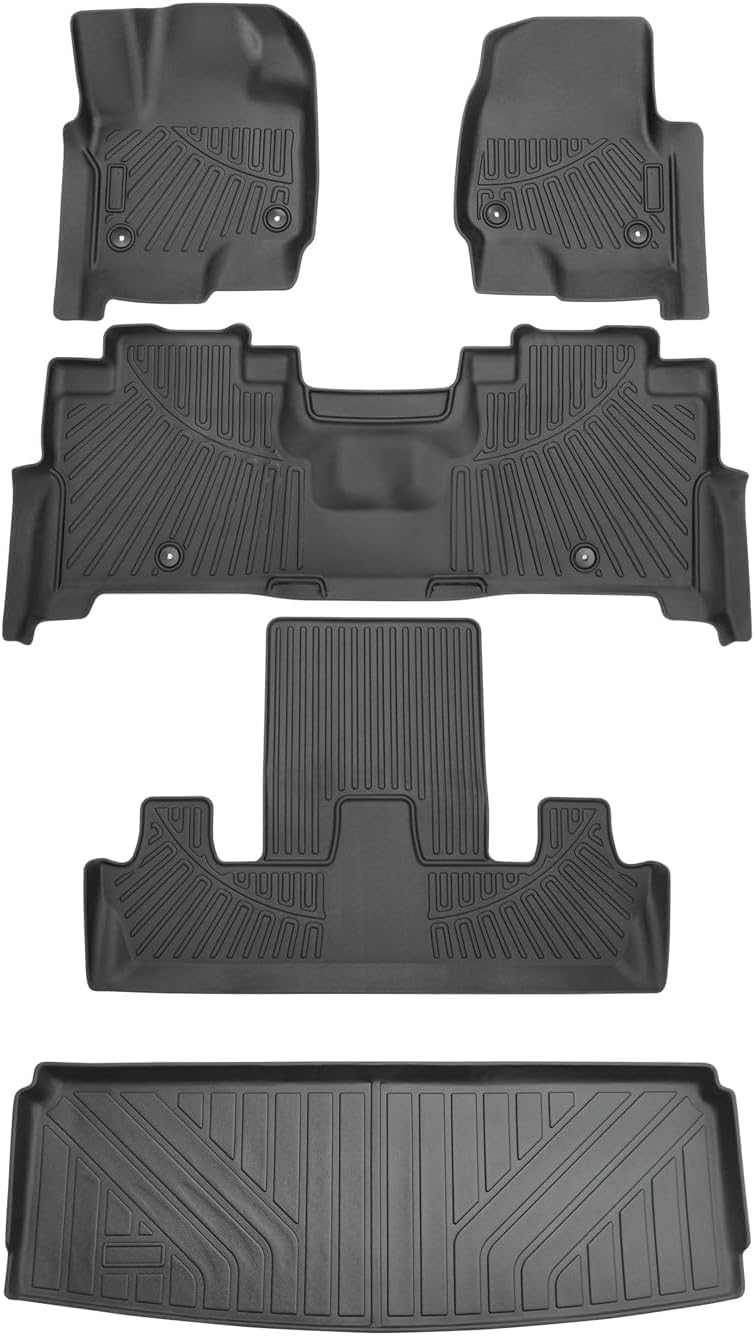 Cartist Floor Mats and Cargo Liner Fit for 2018-2024 Ford Expedition 7 Seats with 2nd Bucket Seats (Not for MAX Or L) All Weather Floor Mat Expedition Accessories Heavy Duty Carpet Protection