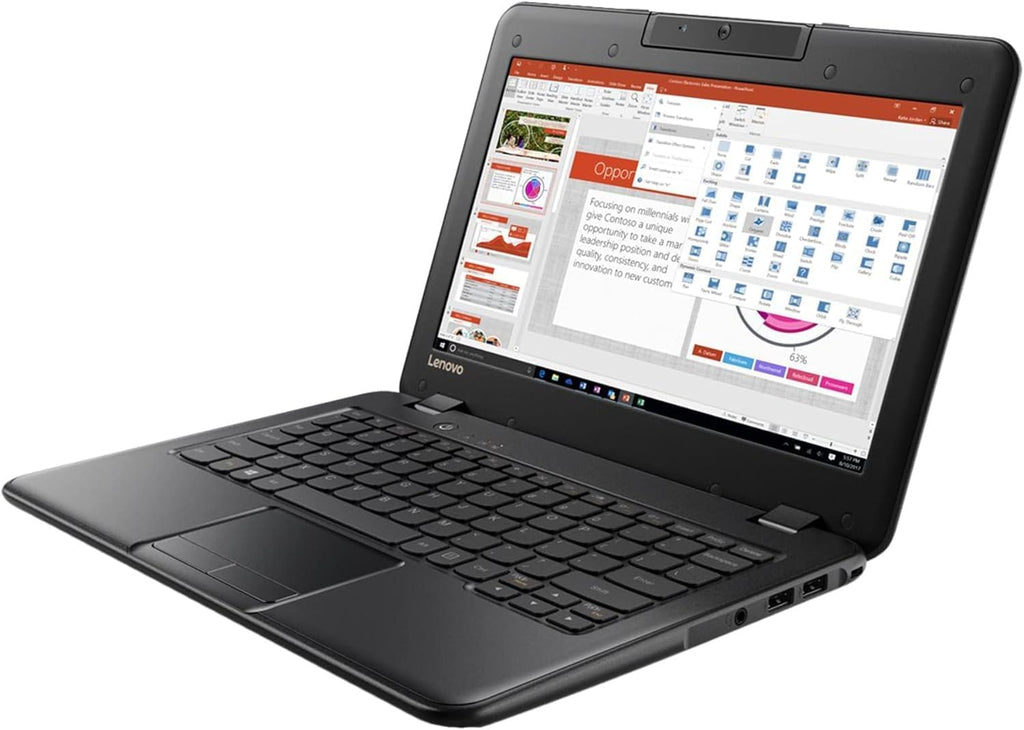 Lenovo 11.6' HD LED Anti-Glare HD Education Laptop, Intel Celeron N3450, up to 2.2GHz, 4GB DDR4, 128GB eMMC, WiFi, Bluetooth, HD Webcam, Windows 10 Pro