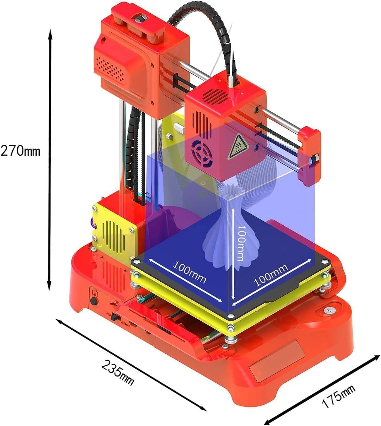 3D Printer Mini Desktop Kit, 3D Printer with Pla Filament Removable Magnetic Plate USB Cable Tf Card Max Printing Speed 40mm/S, for Beginners Kids Teens