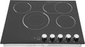 Electric Cooktop, 4 Burner 3400W Built-in Stovetop, Electric Stove Top with Timer, 5 Heating Level, Kid Safety Lock, 110V Hard Wire, No Plug