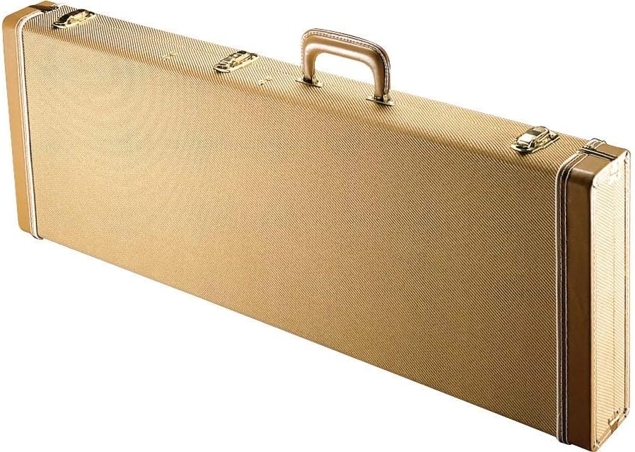 Gator Cases Deluxe Wood Case for Standard Electric Guitars, Fits Fender Stratocaster/Telecaster, Tweed (GW-ELECTRIC-TW)
