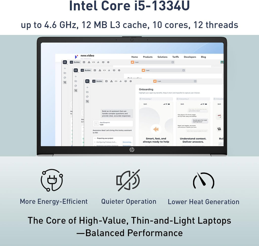 HP Business Copliot AI Business Laptop, 17.3' Touchscreen, Intel Core i5-1334U, 16GB RAM, 1TB SSD, Wi-Fi 6, Win11 Home, Backlit Keyboard, Webcam, Fingerprint Reader, Bundle with PCO Laptop Cooler