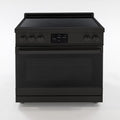 36 Inch Professional Induction Range with Convection Oven, Air Fry, 5 Burner Electric Stove, Pizza Stone - Black Stainless Steel