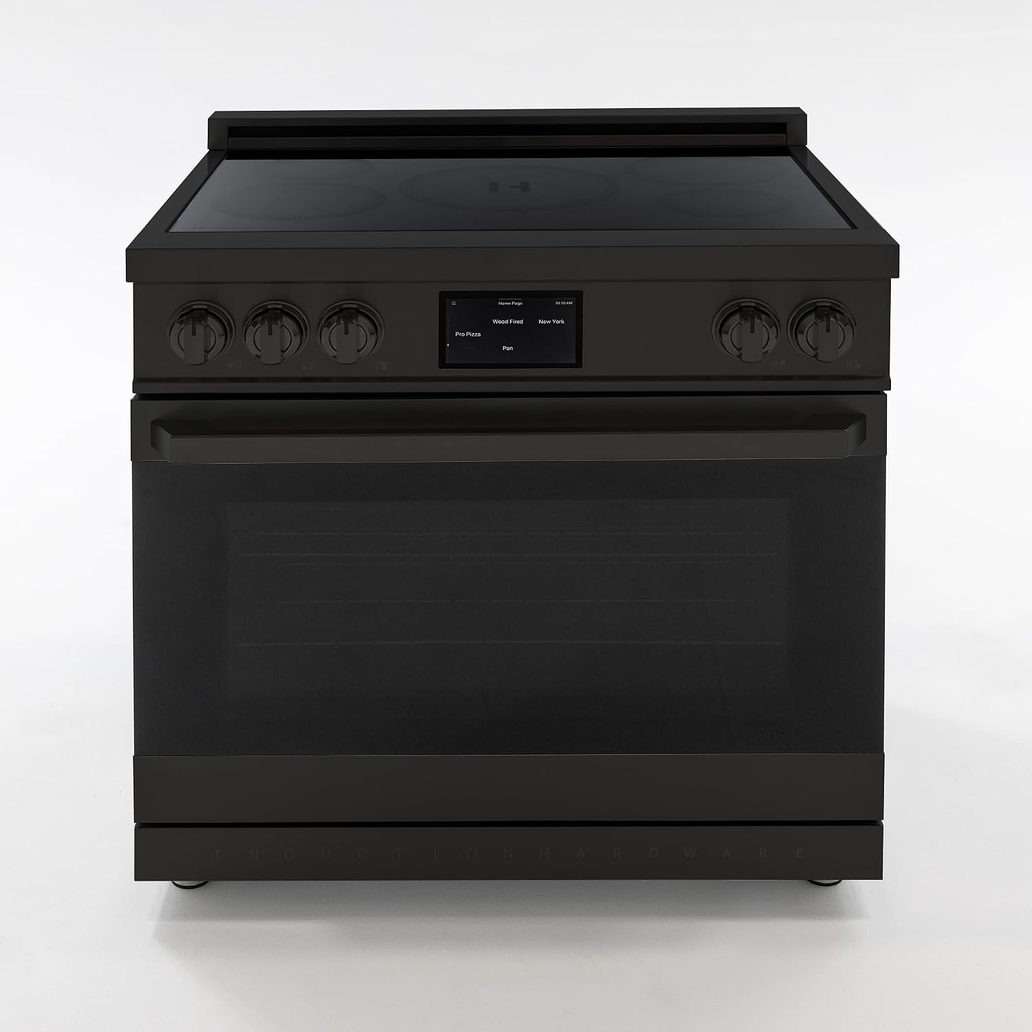 36 Inch Professional Induction Range with Convection Oven, Air Fry, 5 Burner Electric Stove, Pizza Stone - Black Stainless Steel