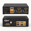 CKL KVM Switch Dual Monitor HDMI 4K@60Hz (2 Monitors 2 Computers 922HUA-3) for Home and Office to Console Desktops/Laptops, Support USB 3.0, Hot Key, Audio, Wireless Keyboard and Mouse