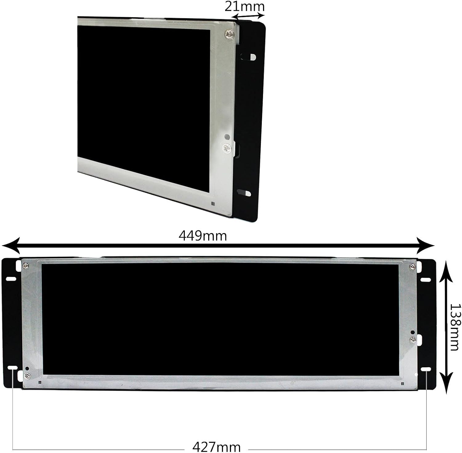VSDISPLAY 14.9' 1280X390 LCD Screen LTA149B780F with VGA DVI Audio LVDs Controller Board 68676, Wall-Mounted,Work as Marquee Monitor, for Minor Cabinet Alterations