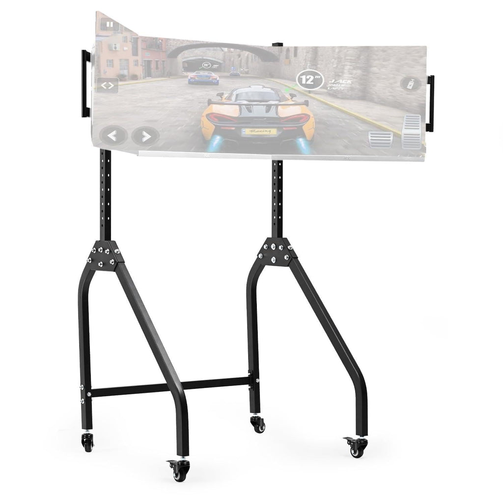 Anman Ultra-stable Triple Monitor Stand for Racing Simulator Cockpit 27-32 Inch Heavy Duty Triple Screen Mount With Casters and Punk Design