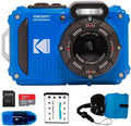 KODAK PIXPRO WPZ2 Waterproof Digital Camera Bundle, Includes: SanDisk 32GB MicroSD Memory Card, Spare Battery and More (5 Items) (Blue)