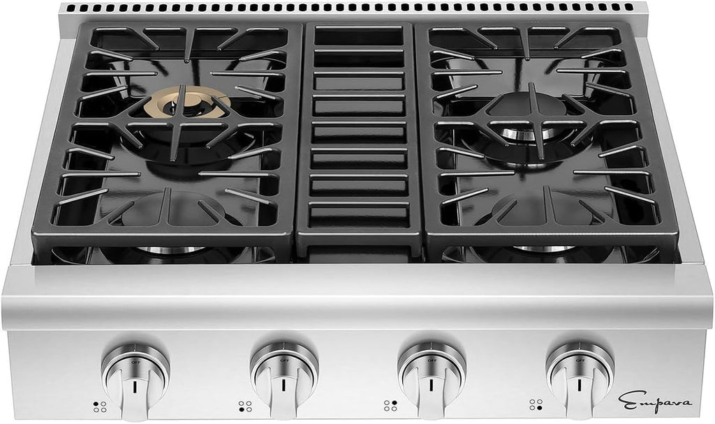 Empava 30 in. Slide-in Natural Gas Rangetop with 4 Burners in Stainless Steel