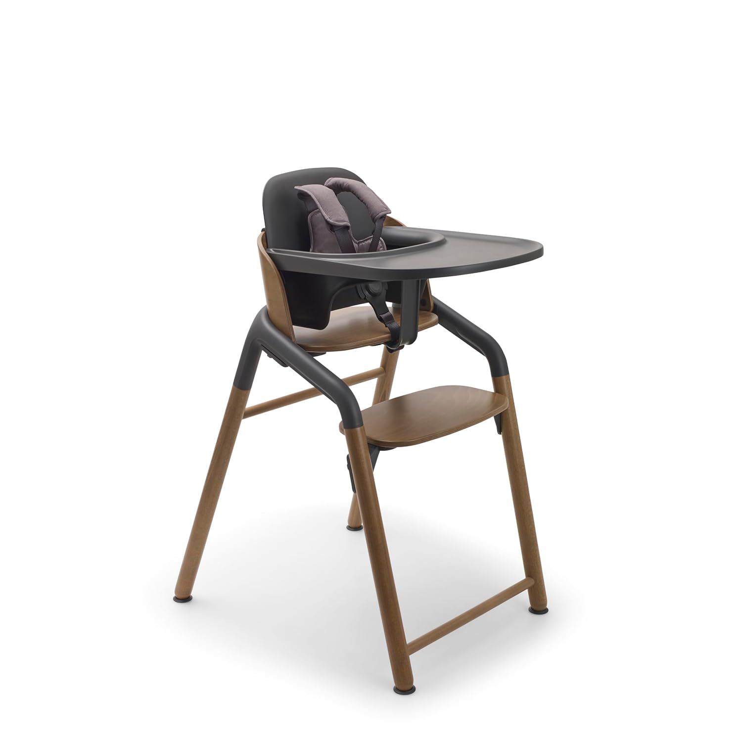 Bugaboo Giraffe Wooden Baby High Chair – Adjustable in 1 Second, Ergonomic Easy-Clean Highchair, Suitable from Birth (Newborn Set Sold Separately), FSC Beechwood & Bioplastic - Warm Wood/Grey