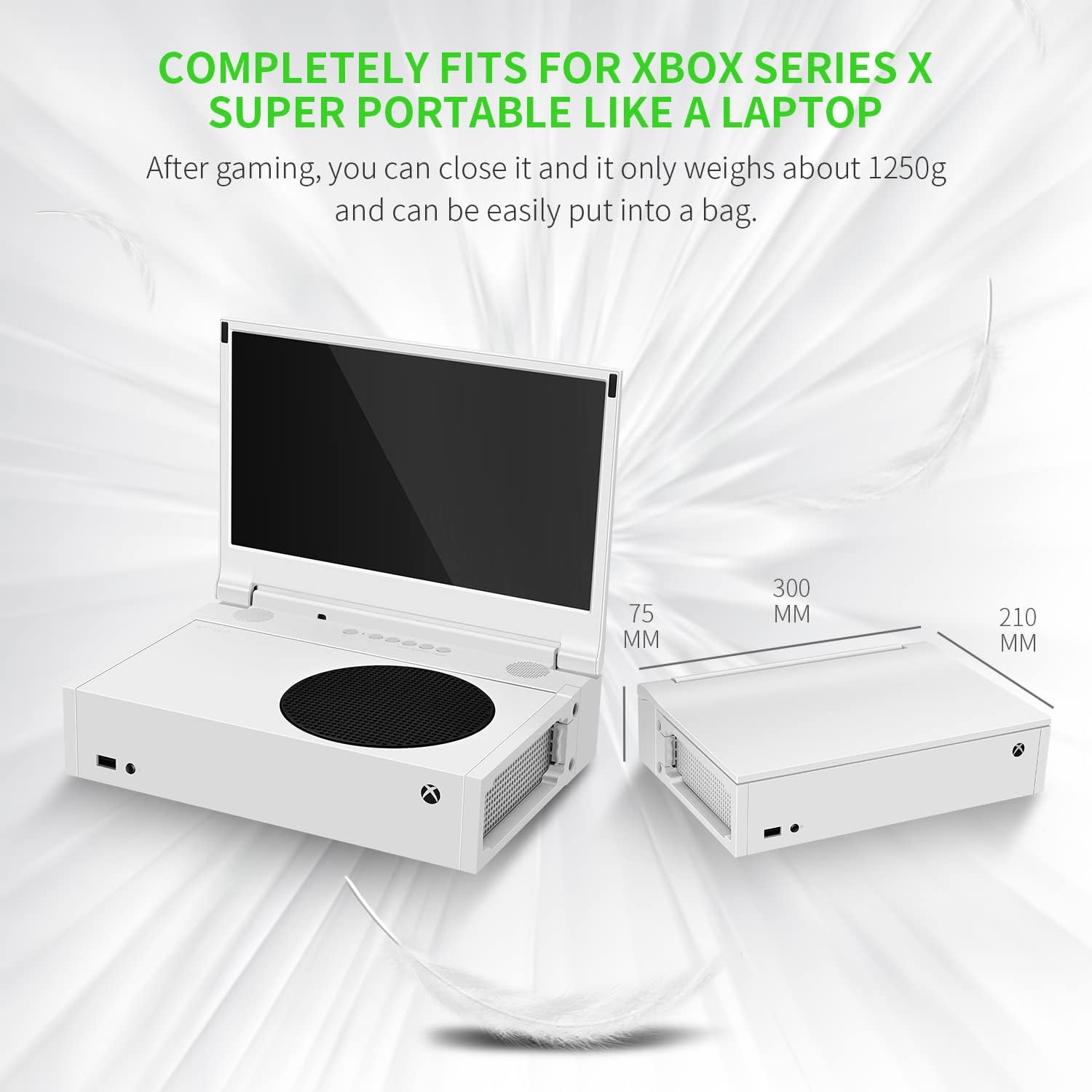 G-STORY 12.5'' Portable Monitor for Xbox Series S, 1080P Portable Gaming Monitor IPS Screen for Xbox Series S（not Included） with Two HDMI, HDR, Freesync, Game Mode, Travel Display