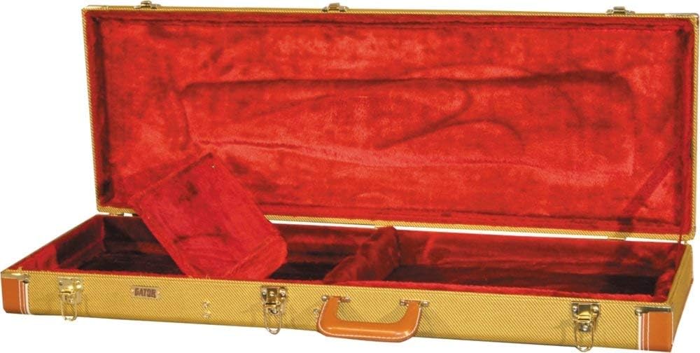 Gator Cases Deluxe Wood Case for Standard Electric Guitars, Fits Fender Stratocaster/Telecaster, Tweed (GW-ELECTRIC-TW)