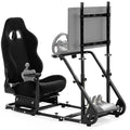 Dardoo G923 Racing Simulator Cockpit with Monitor Mount and Black Seat Adjustable Fit for Logitech G29 G920, for Thrustmaster T300, Without Shifter, Wheel, Pedals and Display