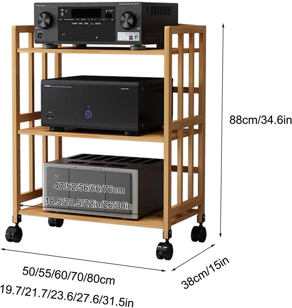 3 Tier Media Stand With Storage Shelves Corner Stereo Cabinet For Audio Visual Equipment Stereo Racks And Stands Media Audio Tower Cabinet,One Color50Cm/19.7In