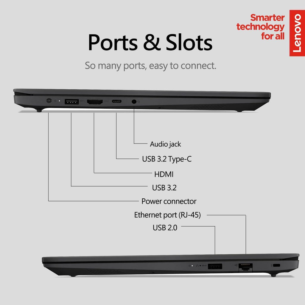 Lenovo New 15.6' Laptop, Intel Dual-core Processor, 16GB Memory, 1TB PCIe SSD, 15.6' FHD (1920 x 1080) Display, Ethernet Port, HDMI, USB-C, WiFi & Bluetooth, Webcam, Windows 11 Pro