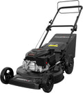 PowerSmart 22-Inch Self Propelled Gas Lawn Mower, 170cc OHV Engine, 3-in-1 Mulch/Bag/Side Discharge, Steel Deck, 6 Height Adjustment, Black