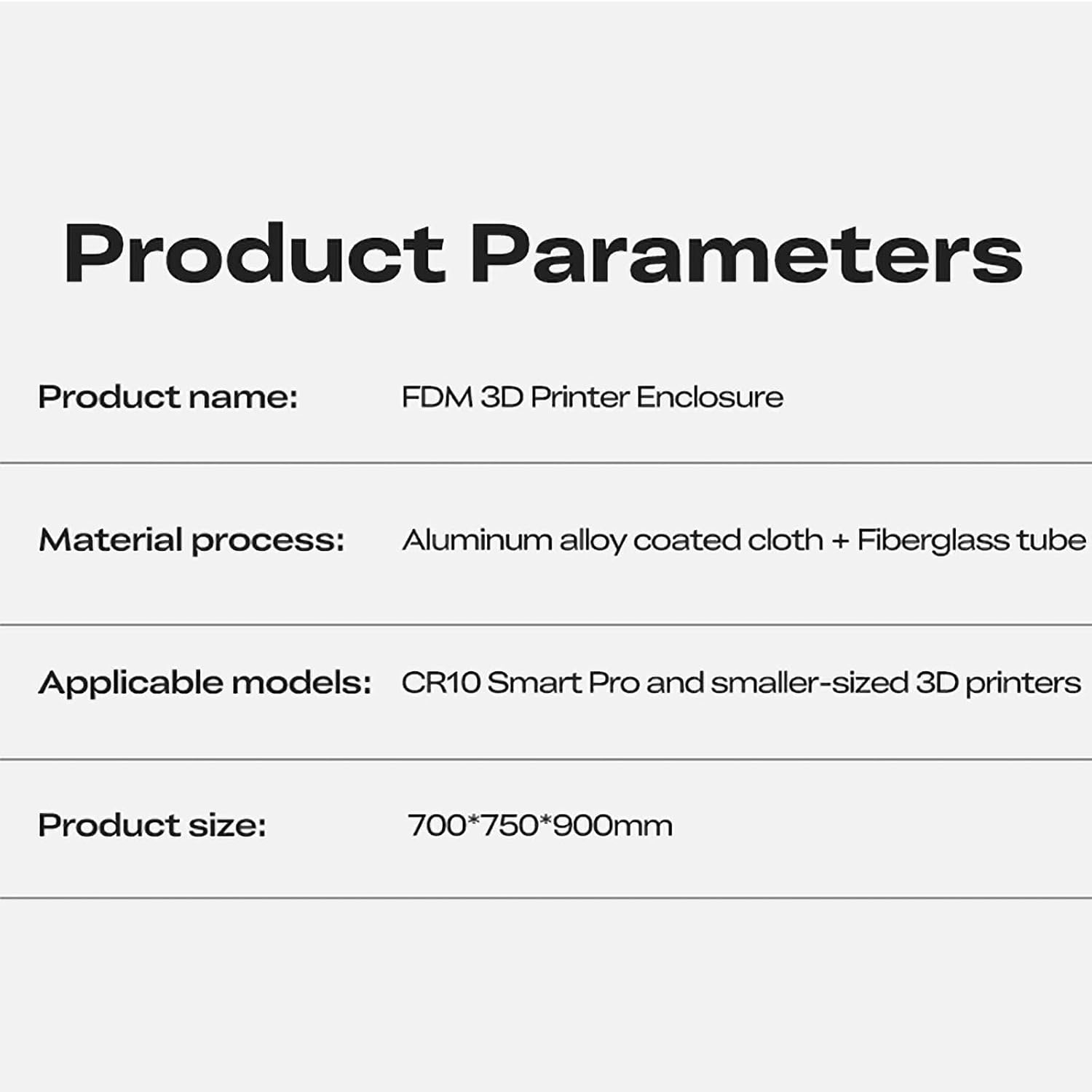 Creality Official 3D Printer Enclosuer L (700 * 750 * 900mm), Constant Temperature with LED Light & Accessory Expansion, Thermal & Dustproof Cover for CR-10 Smart Pro &Smaller Sized 3D Printers