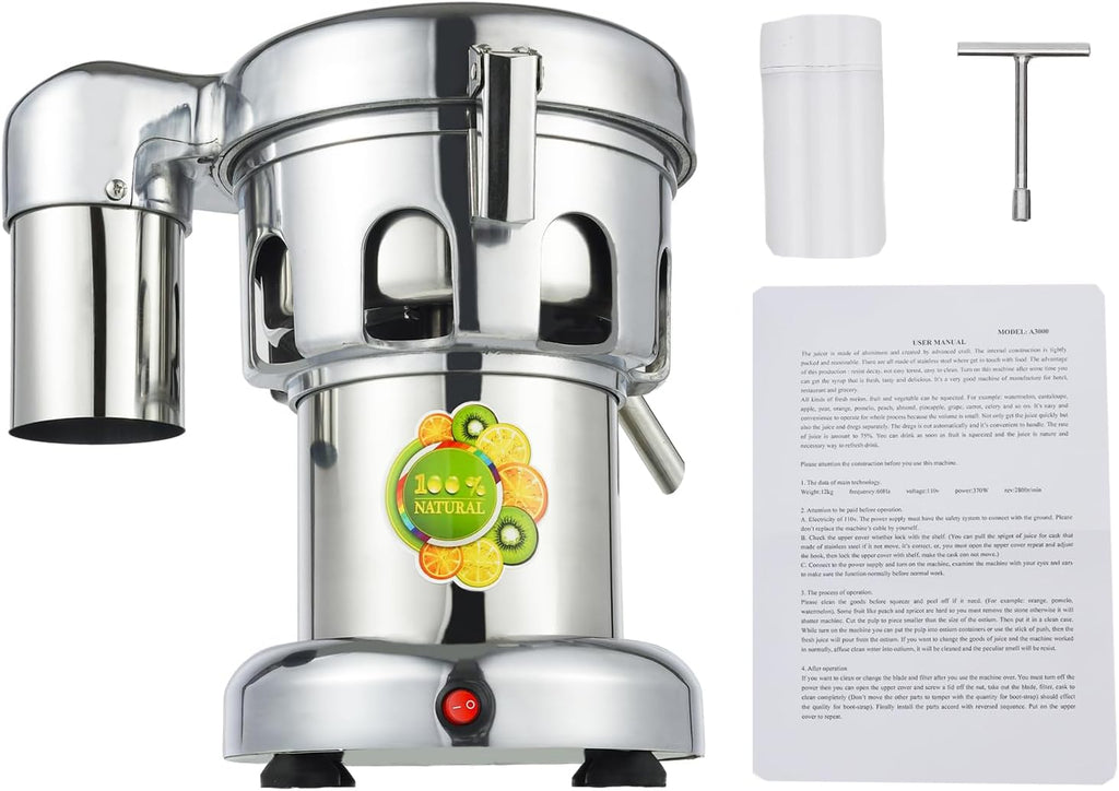 Juicer Machine, 370W Centrifugal Juicer Extractor with Wide 3' Wide Mouth, 2800RPM Juicer for Vegetable and Fruit, Easy to Clean, Low Noise
