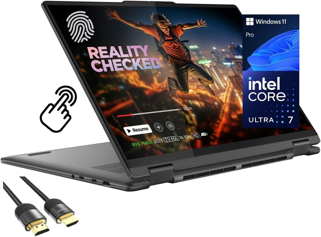 Lenovo Yoga 7i 2-in-1 Laptop, 16' 2K Touchscreen Display, Core Ultra 7 155U (Up to 4.80 GHz), 16GB DDR5, 512GB PCIe SSD, Wi-Fi 6E, Backlit KB, FP Reader, TB 4, Webcam, Keypad, PDG HDMI, Win 11 Pro