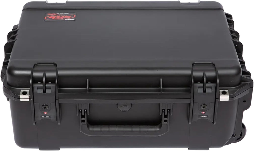 SKB 2U iSeries 13' Injection Molded Fly Rack with Built-In Wheels, Push Button Release Pull Handle and Removable Rack Frames, Black