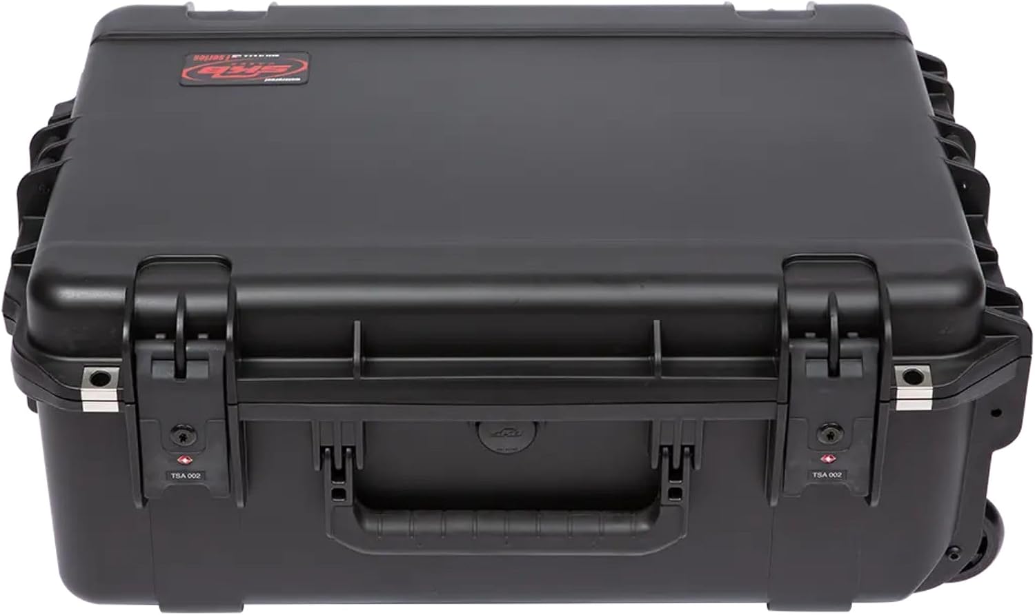SKB 2U iSeries 13' Injection Molded Fly Rack with Built-In Wheels, Push Button Release Pull Handle and Removable Rack Frames, Black