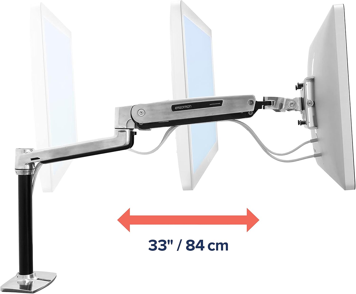 Ergotron – LX Sit-Stand Single Monitor Arm, VESA Desk Mount – for Monitors Up to 42 Inches, 7 to 25 lbs – Polished Aluminum