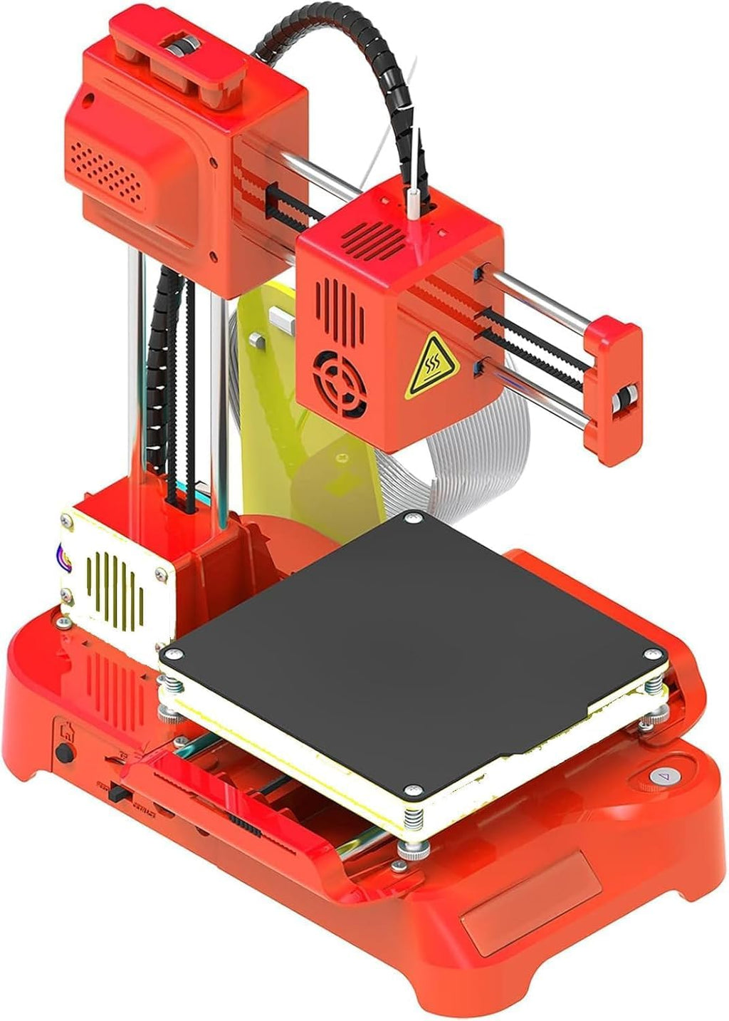 Mini 3D Printer,Desktop Printer,Leveling-Free Printer,Removable Platform One-Key Printing,Uniform Heating, 100X100X100mm Printing Size,for Kids Gifts Student Education Gifts (Red)