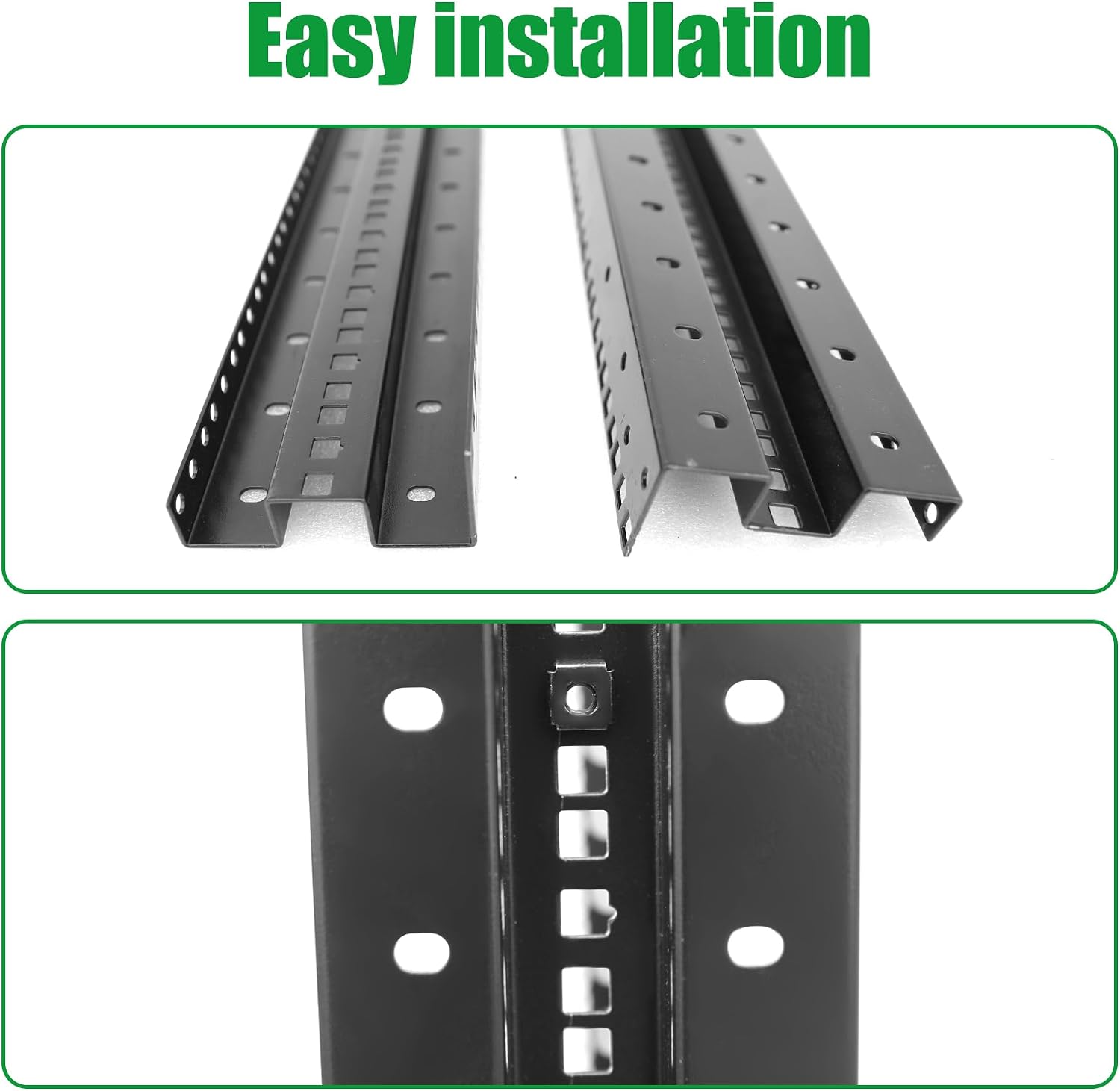 4-Post 15U Open Frame Server Rack for 19' IT Network Equipment & A/V Devices，22'-34' Adjustable Depth，Heavy Duty Free Standing Rack for Servers & AV Gear 4POST-N15U