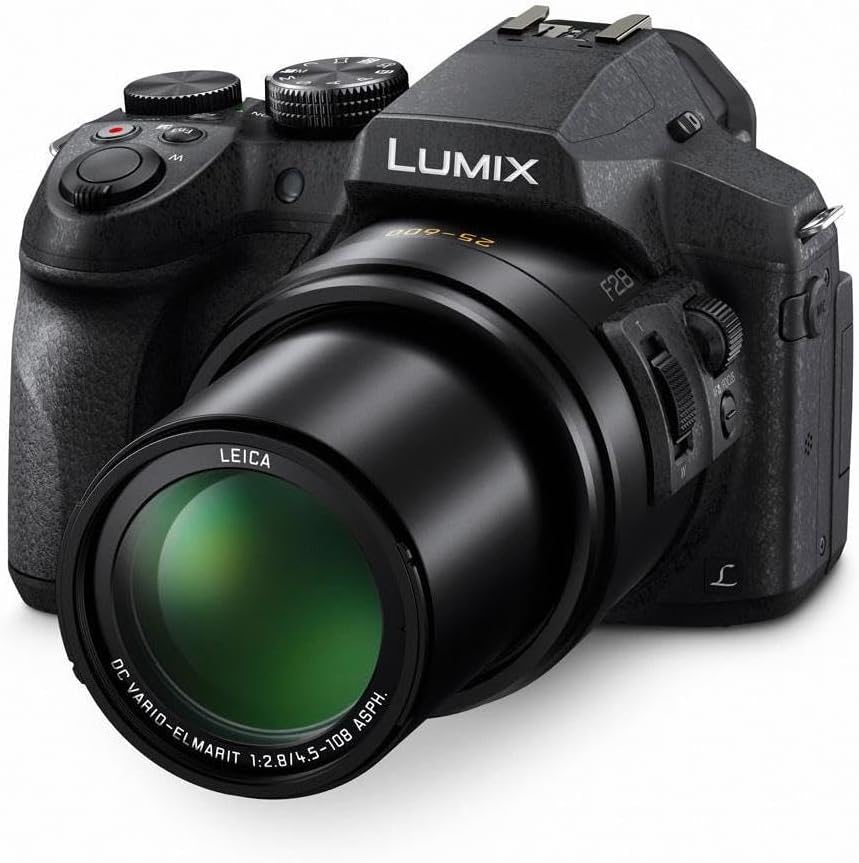Panasonic LUMIX FZ300 Long Zoom Digital Camera Features 12.1 Megapixel, 1/2.3-Inch Sensor, 4K Video, WiFi, Splash & Dustproof Camera Body, LEICA DC 24X F2.8 Zoom Lens - DMC-FZ300K - (Black) USA