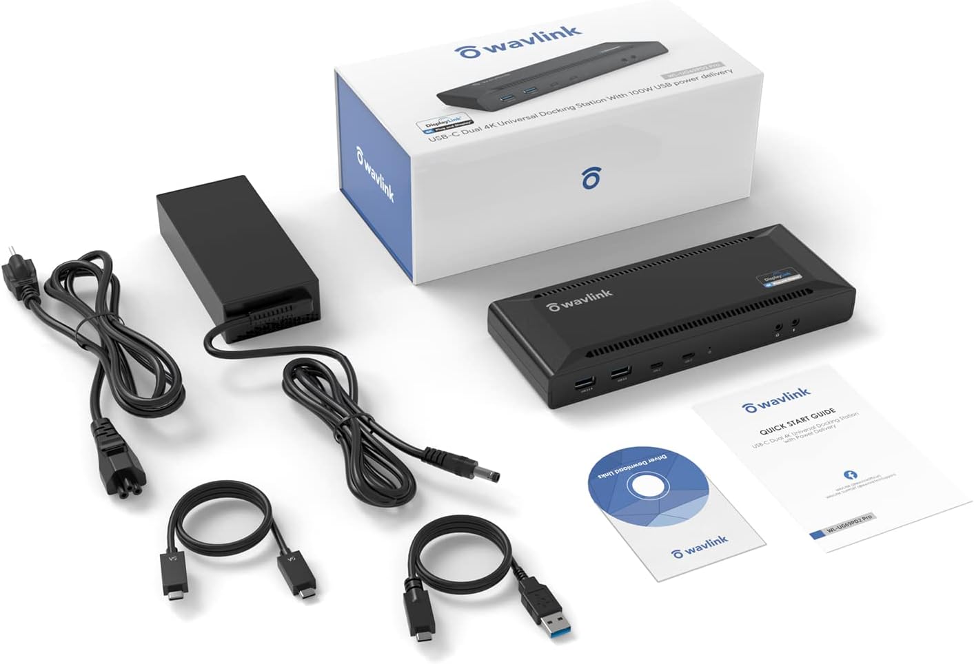 WAVLINK 4K Universal USB C Docking Station Dual Monitors, Displaylink Dock, 100W PD Charging for MacBook Neo/Air/Pro, Thunderbolt 4/3, USB-C Windows Mac, 2 DisplayPort & 2 HDMI, Ethernet, Audio