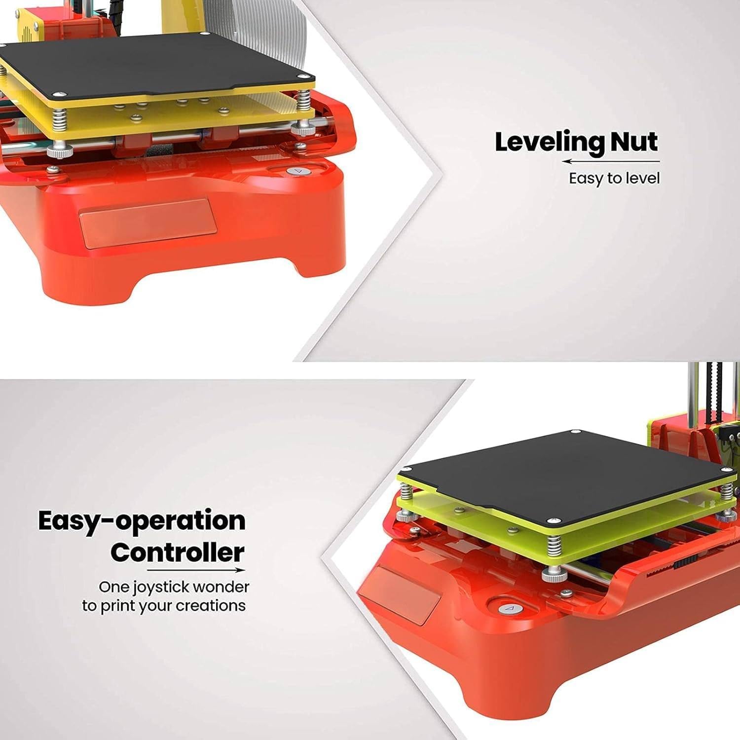 3D Printer Mini Desktop Kit, 3D Printer with Pla Filament Removable Magnetic Plate USB Cable Tf Card Max Printing Speed 40mm/S, for Beginners Kids Teens