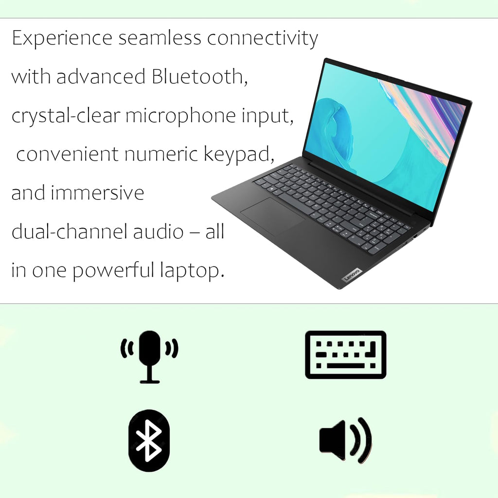 Lenovo V15 Laptop | Intel Pentium Silver N6000 Processor | 15.6' FHD (1920 x 1080) | 16GB RAM | 256GB SSD | Ethernet RJ-45 | Military Durability | Windows 11 Pro | Black (Renewed)