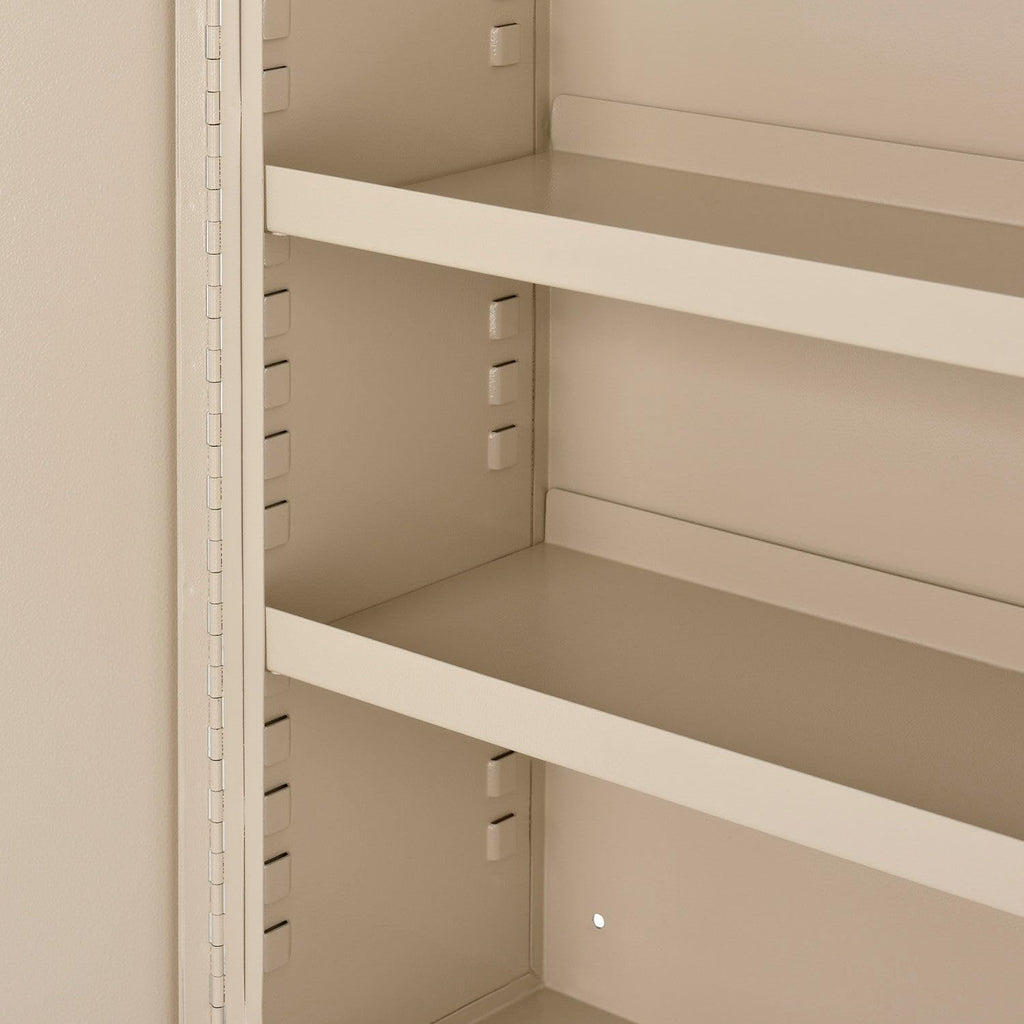 Global Industrial Medium Narcotics Cabinet, Double Door/Double Lock, 16' W x 8' D x 24' H, Beige, for Doctor's Offices, Patient Rooms, Hospitals, Laboratories and More