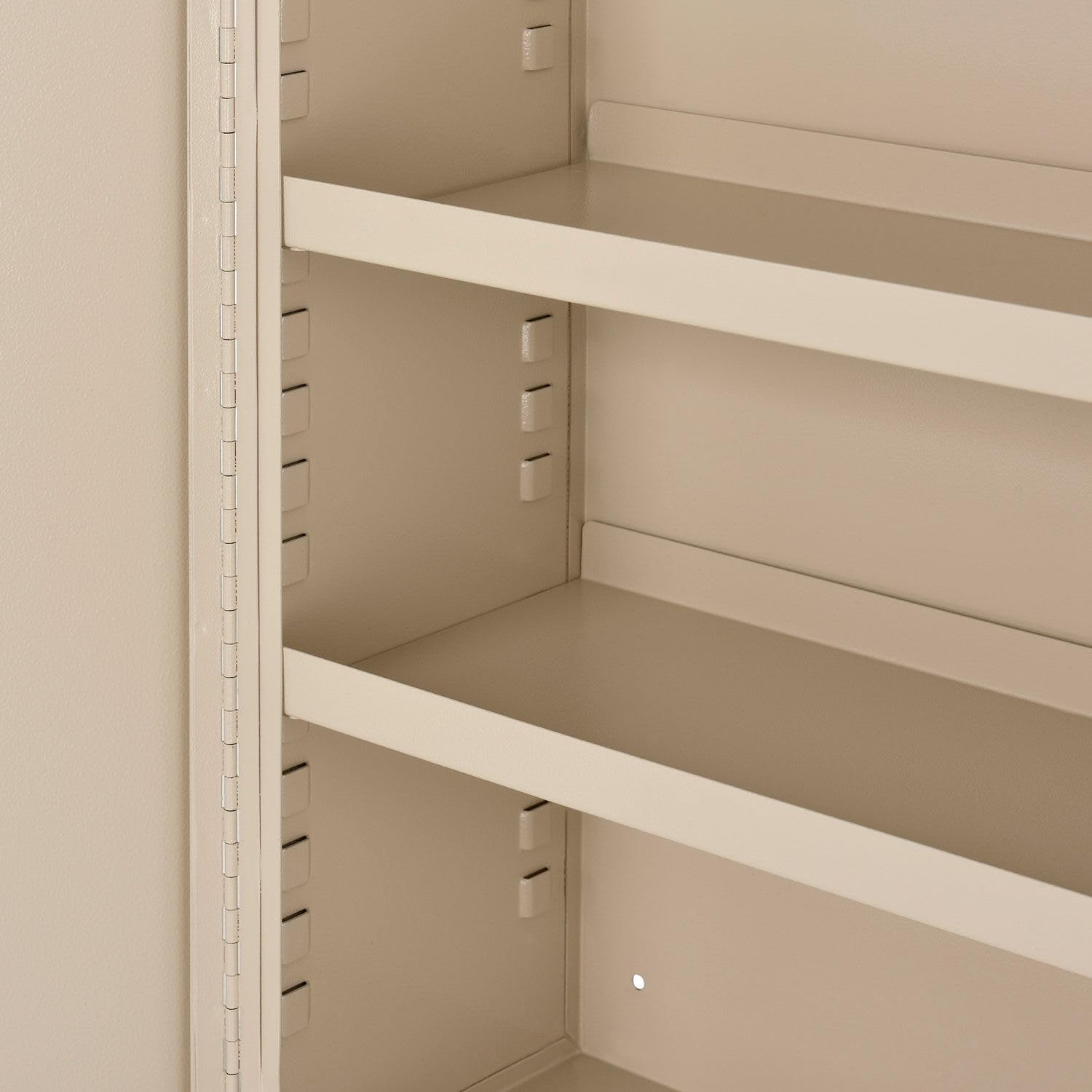 Global Industrial Medium Narcotics Cabinet, Double Door/Double Lock, 16' W x 8' D x 24' H, Beige, for Doctor's Offices, Patient Rooms, Hospitals, Laboratories and More